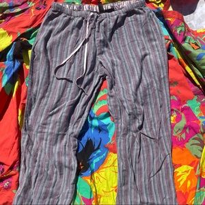Pink and Grey Pajama Pants, Moderate Wear, Size Large